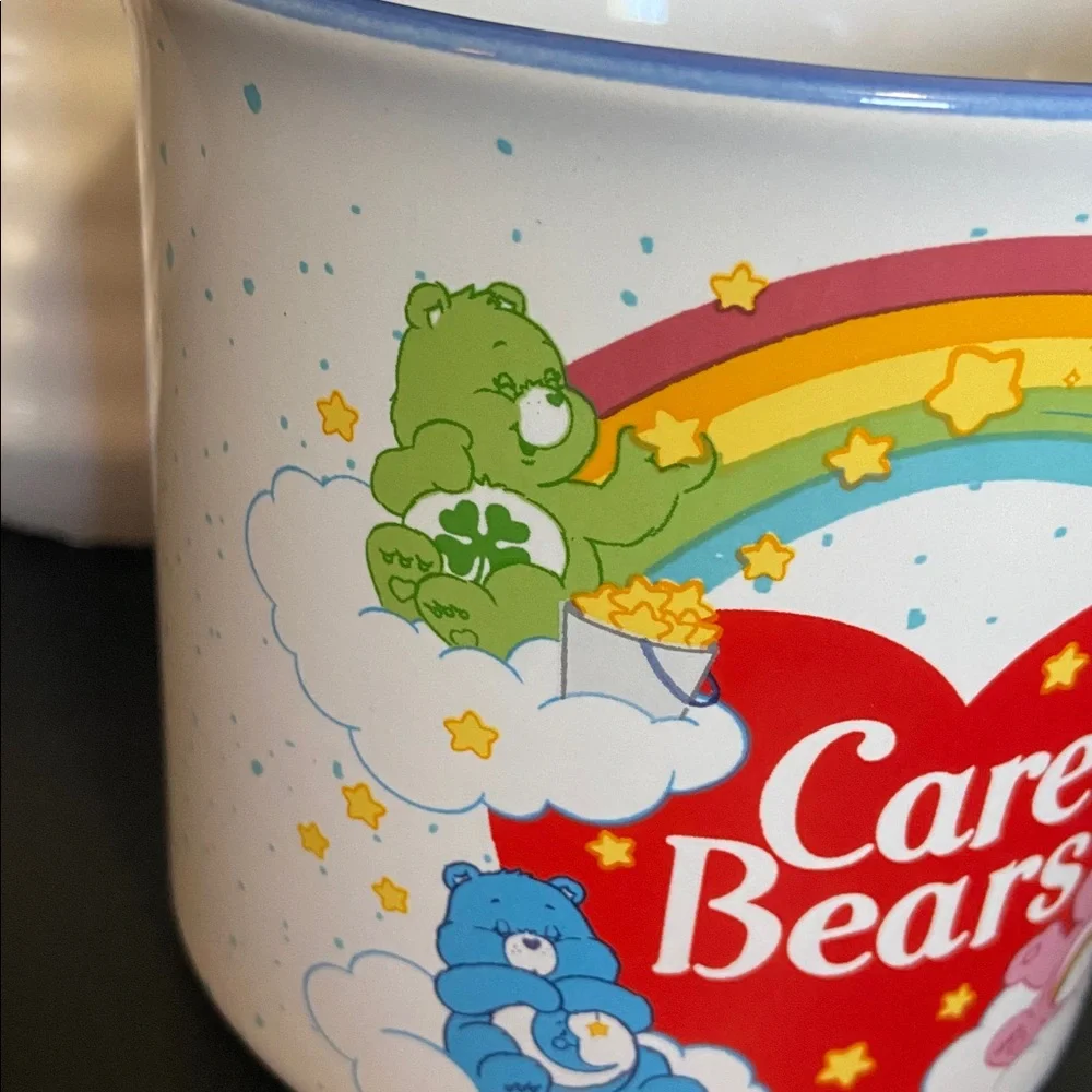 New Care Bears White Mug with Red Heart and Multicolor Rainbow Bears - Picture 4 of 13